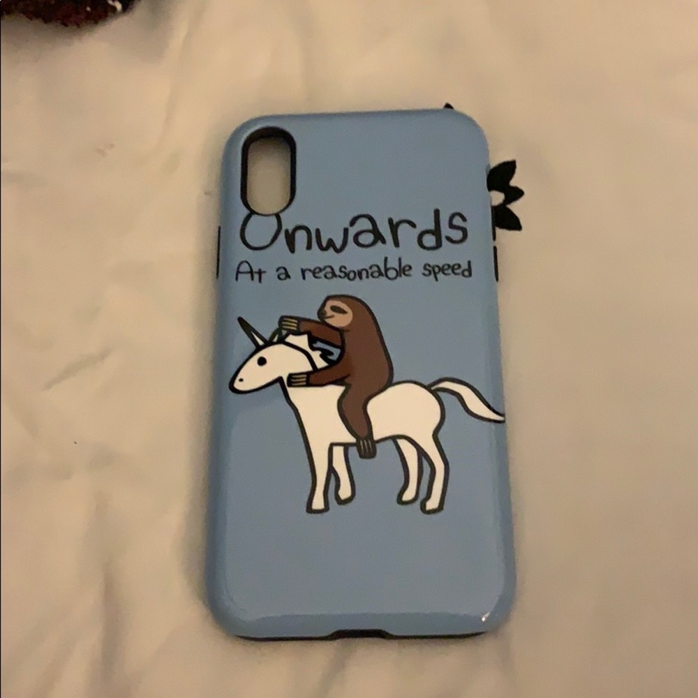 Phone case with sloth on llama